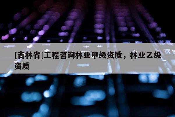 [吉林省]工程咨询林业甲级资质，林业乙级资质