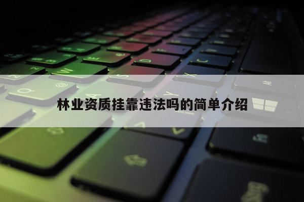 林业资质挂靠违法吗的简单介绍